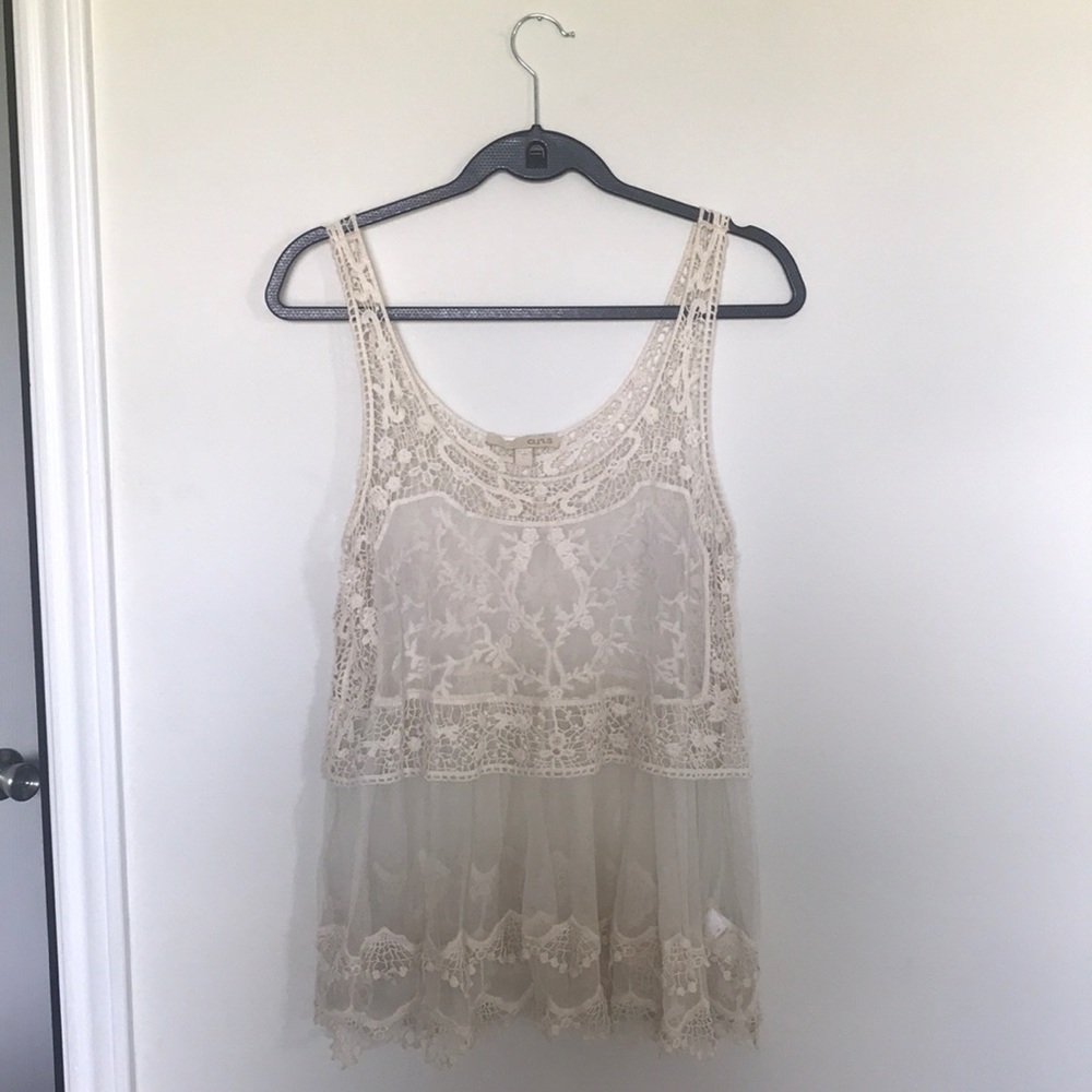 crochet & lace tank top